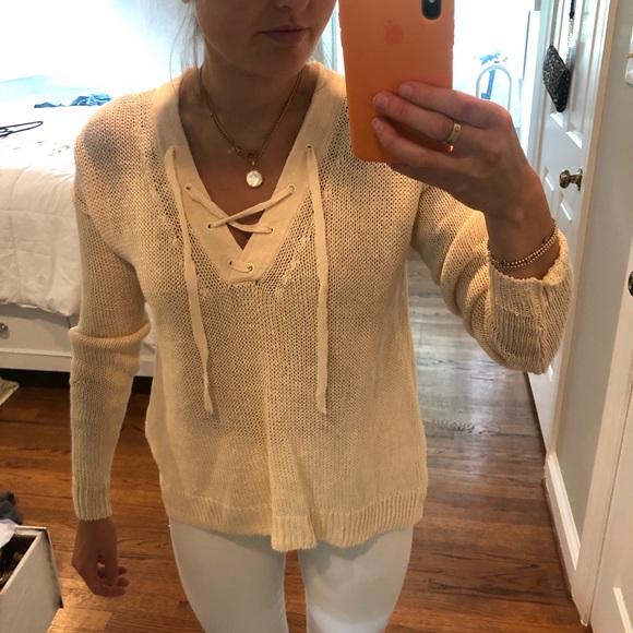 J crew Crochet tie up beachy long sleeve NWT - Picture 3 of 5